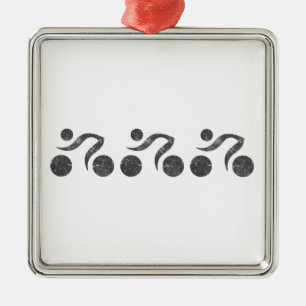 Cyclers in Grey Silbernes Ornament