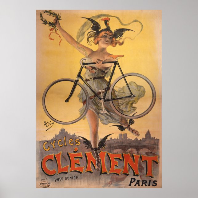 Cycles Clement Paris Vintages Fahrradposter Poster (Vorne)