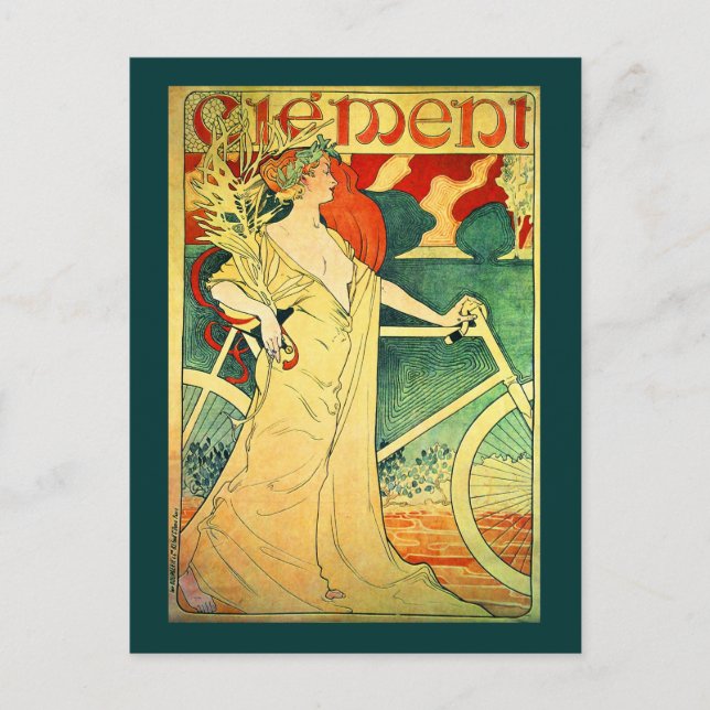Cycles Clément Vintag Bicycle Poster Postkarte (Vorderseite)