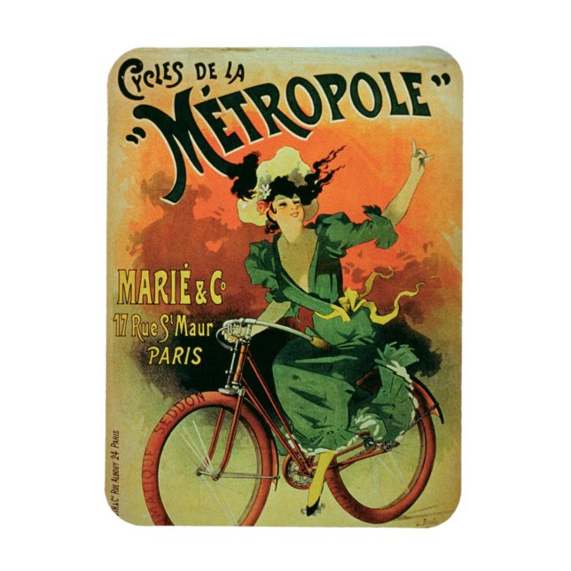 "Cycles de La Metropole", Marie & Co. (Farblith Magnet (Vertikal)