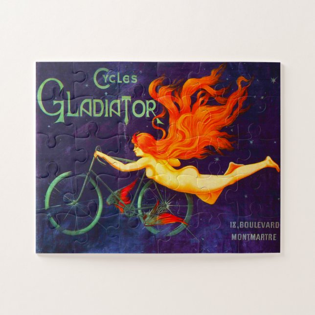 Cycles Gladiator Vintag French Cycling Ad Poster (Horizontal)