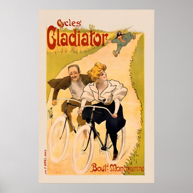 Cycles Gladiator Vintage Fahrradposter Poster (Vorne)