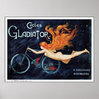 Cycles Gladiator - Vintages Fahrradposter drucken Poster