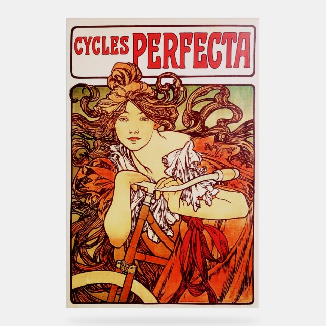 Cycles Perfecta von Alphonse Mucha Acrylschild (Vorderseite)