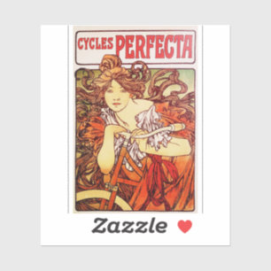 Cycles Perfecta von Alphonse Mucha Aufkleber
