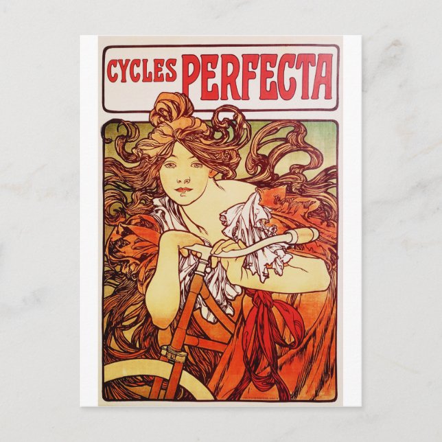 Cycles Perfecta von Alphonse Mucha Postkarte (Vorderseite)