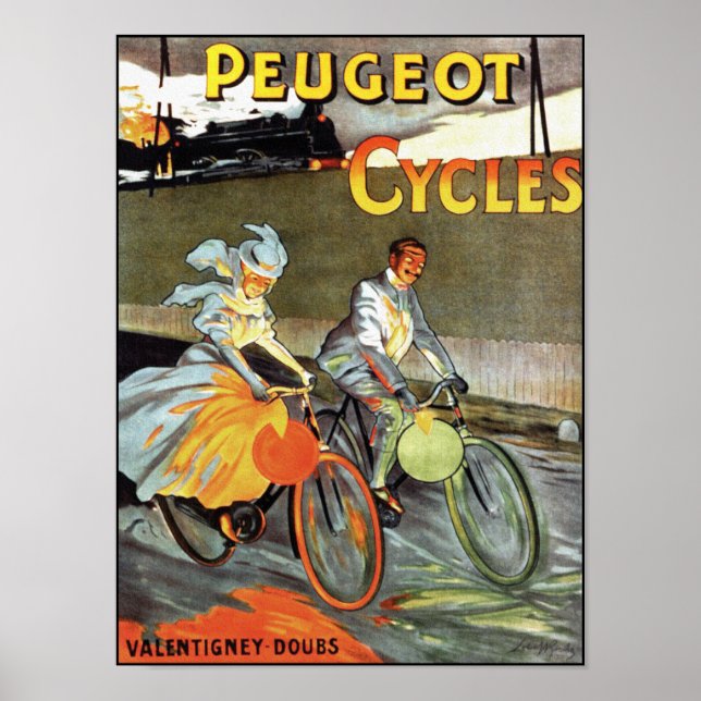Cycles Peugeot - Poster Vintage à vélo (Devant)