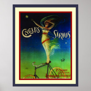 Cycles Sirius Art Nouveau Poster 16 x 20
