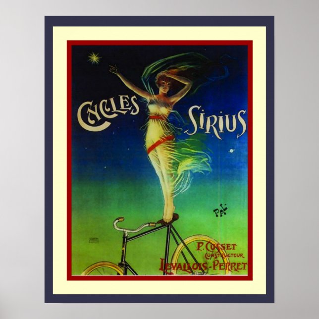 Cycles Sirius Poster Art Nouveau 16 x 20 (Devant)