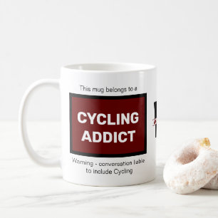 Cycling Addict Add Your Name Monogram Initial Kaffeetasse