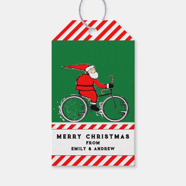 Cycling Biking Christmas Gift Tags Geschenkanhänger (Vorderseite)