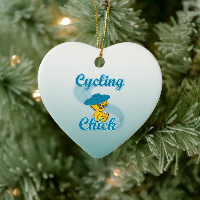 Cycling Chick #3 Keramikornament (Baum)