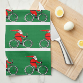 Cycling Christmas Kitchen Towel Geschirrtuch