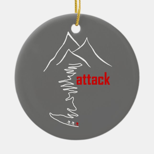 Cycling Climb, Angriff Keramik Ornament (Vorne)
