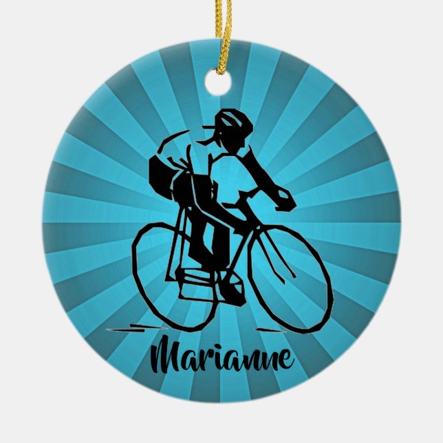 Cycling Cyclist Ceramic Ornament (Vorne)