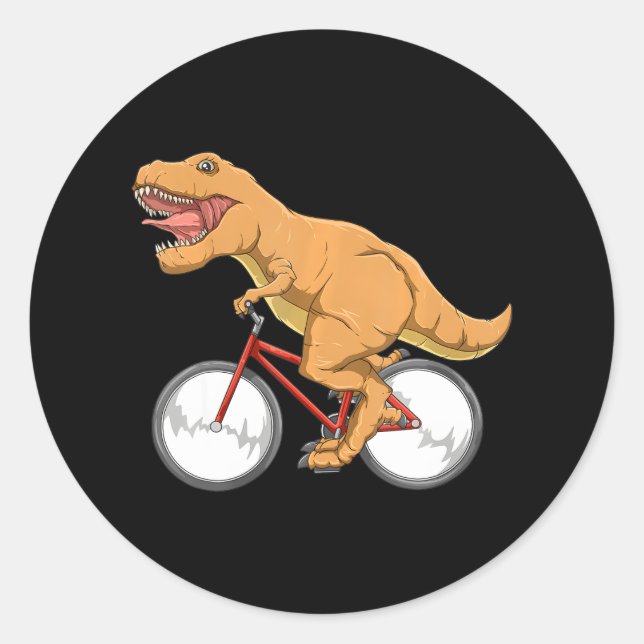 Cycling Dinosaur T-Rex Reitrad MTB Runder Aufkleber (Vorderseite)