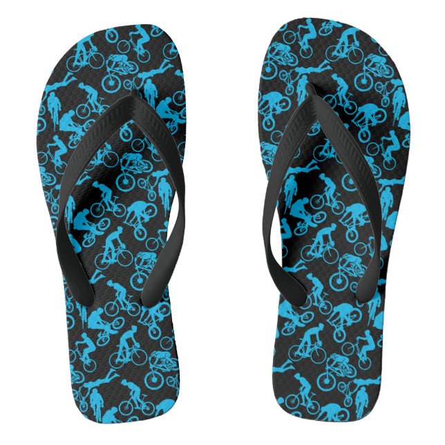 Cycling Freestyles Pattern.b x4 Black BG Flip Flops (Fußbett)
