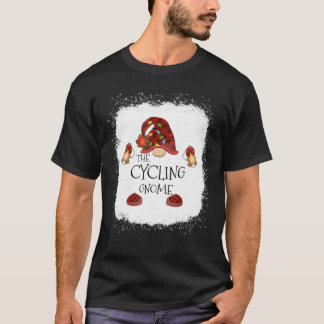 Cycling Gnome Buffalo Kariertes Weihnachtslicht Bl T-Shirt