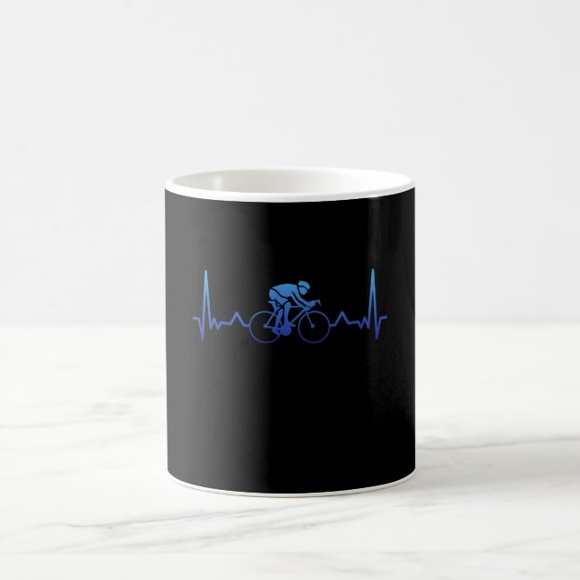 Cycling Heartbeat Cyclist Cycle Gift Kaffeetasse (Mittel)