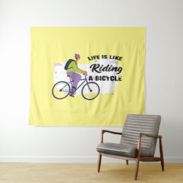 Cycling Life Graphic Design Wandteppich