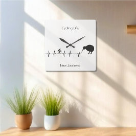 Cycling Life, Neuseeland anpassbar Quadratische Wanduhr