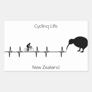Cycling Life, Neuseeland anpassbar Rechteckiger Aufkleber