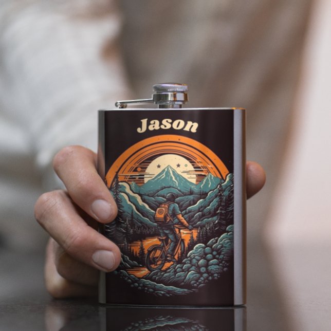 Cycling Life, Retro anpassbar Flachmann (Von Creator hochgeladen)