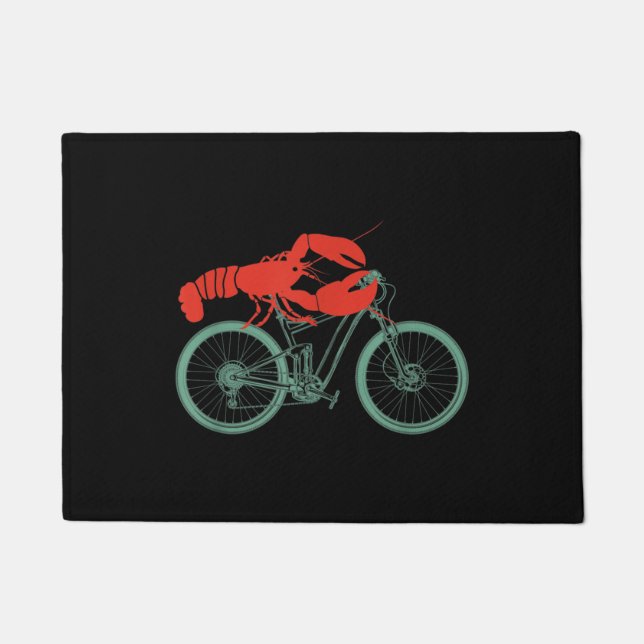 Cycling Lobster MTB Cycologist Funny Cyclist Fußmatte (Vorderseite)