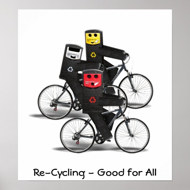 Cycling Recycle Bins Poster (Vorne)