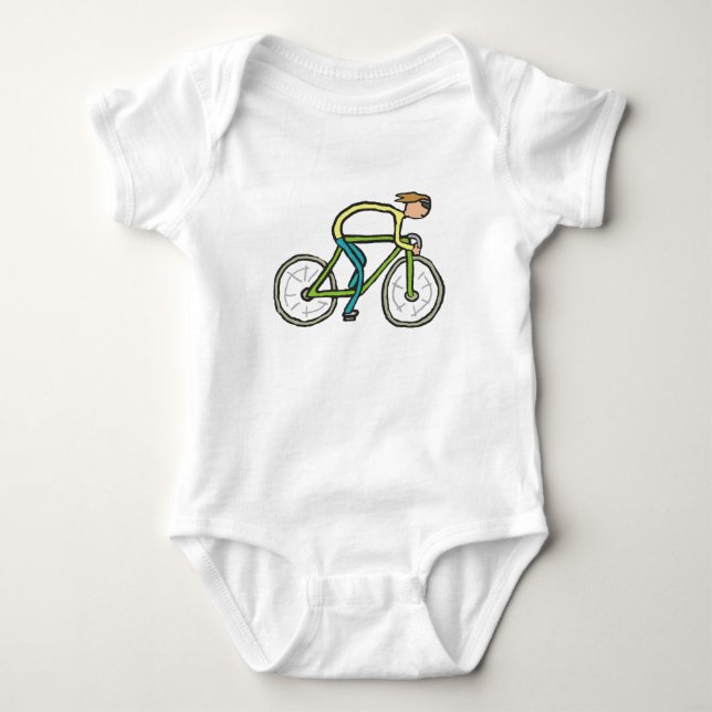 Cycling Stickman Baby Strampler (Vorderseite)