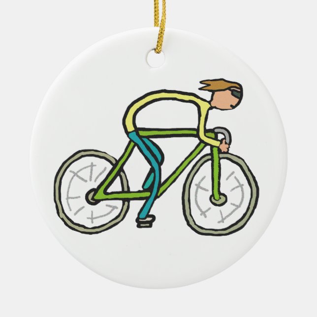 Cycling Stickman Keramik Ornament (Vorne)