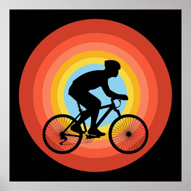 CYCLING SUNSET VINTAGE POSTER (Vorne)