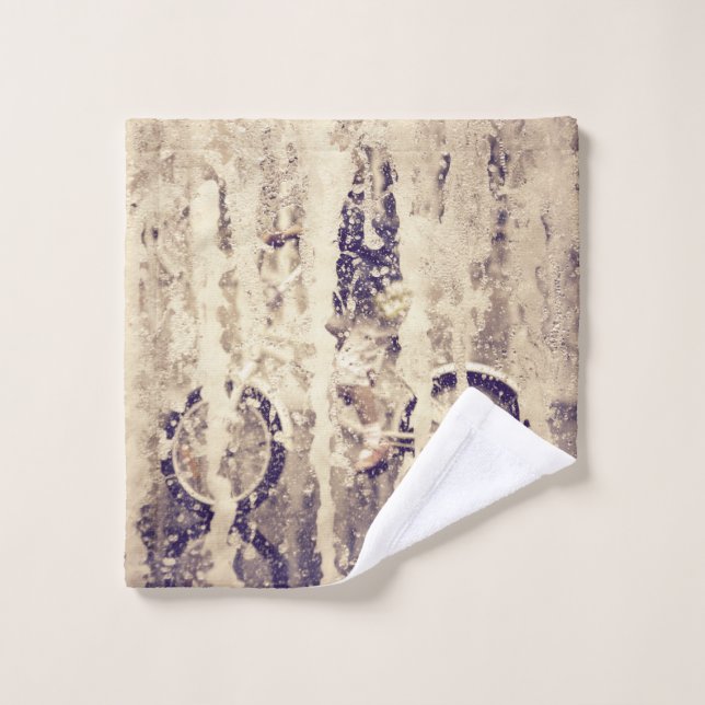 Cyclisme dans la pluie (Gant de toilette)