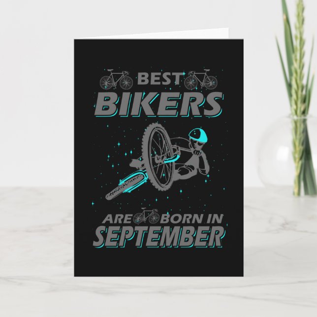 Cyclist Birthday Present September Karte (Vorderseite)