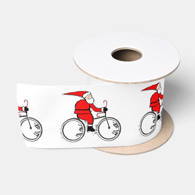 Cyclist Cycling Christmas Holiday Gift Satinband (Spule)