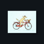 Cyclist Dog with Squirrel Friend - Fun Animal Art Leinwanddruck<br><div class="desc">Fahrradhund und Eichhörnchen Canvas Print. Niedlicher Cartoon-Hund mit einer Beret,  der ein rotes Fahrrad jagt. Ein glückliches Eichhörnchen fährt im Fahrradkorb. Ein Kunstdrucker für Radfahrer und Tierfreunde. Besuchen Sie Jenn’s Doodle World für noch charmantere Designs,  die auf Produkten gedruckt werden,  die für jeden Anlass lustige Geschenke machen. ©Jenn Inashvili</div>