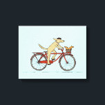 Cyclist Dog with Squirrel Friend - Fun Animal Art Leinwanddruck<br><div class="desc">Fahrradhund und Eichhörnchen Canvas Print. Niedlicher Cartoon-Hund mit einer Beret,  der ein rotes Fahrrad jagt. Ein glückliches Eichhörnchen fährt im Fahrradkorb. Ein Kunstdrucker für Radfahrer und Tierfreunde. Besuchen Sie Jenn’s Doodle World für noch charmantere Designs,  die auf Produkten gedruckt werden,  die für jeden Anlass lustige Geschenke machen. ©Jenn Inashvili</div>