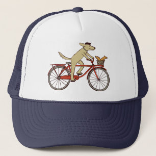 Cyclist Dog with Squirrel Friend - Fun Animal Art Truckerkappe