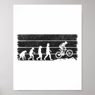 Cyclist Evolution Mountainbike Fahrradfahren Radfa Poster