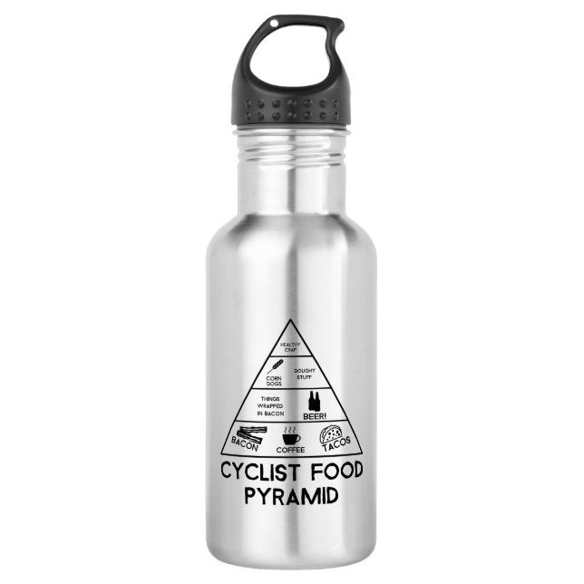 Cyclist Food Pyramide Edelstahlflasche (Vorderseite)