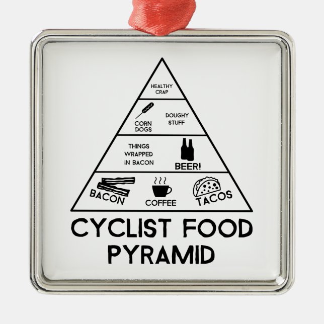 Cyclist Food Pyramide Ornament Aus Metall (Vorne)