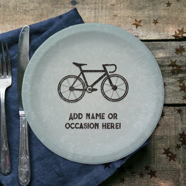 Cyclist - grunge metal look - sportliches Party Pappteller (Von Creator hochgeladen)