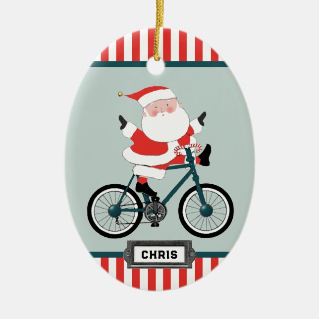 Cyclist Holiday Weihnachtsgeschenk Keramik Ornamen Keramik Ornament (Vorne)