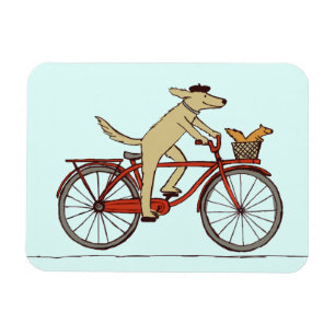 Cyclist Hund mit Eichhörnchenfreund - Fun Animal Magnet