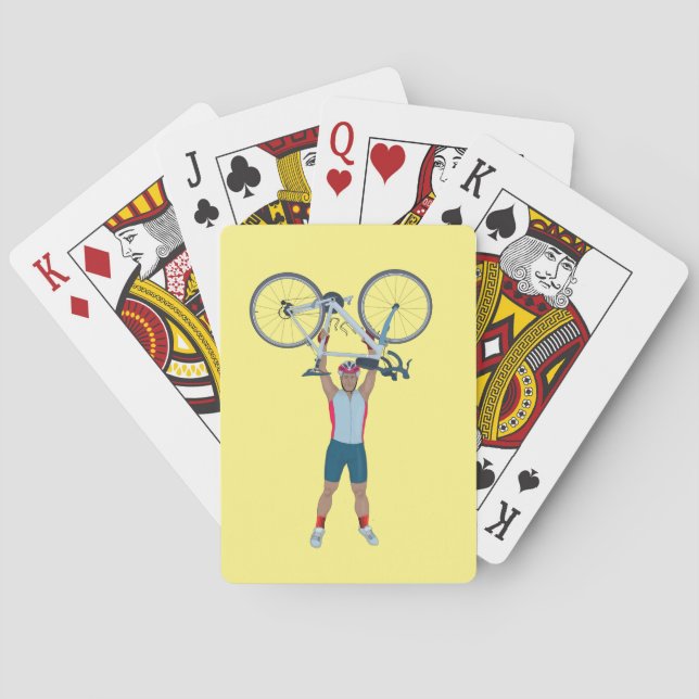 Cyclist Lifting a Bicycle Spielkarten (Rückseite)