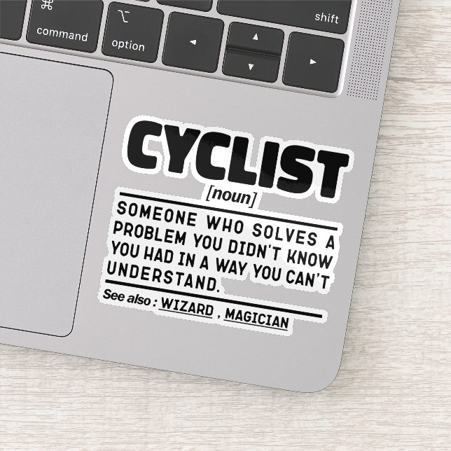 Cyclist Noun Funny Cycling Lover Sarcastic Redewen Aufkleber (Detail)