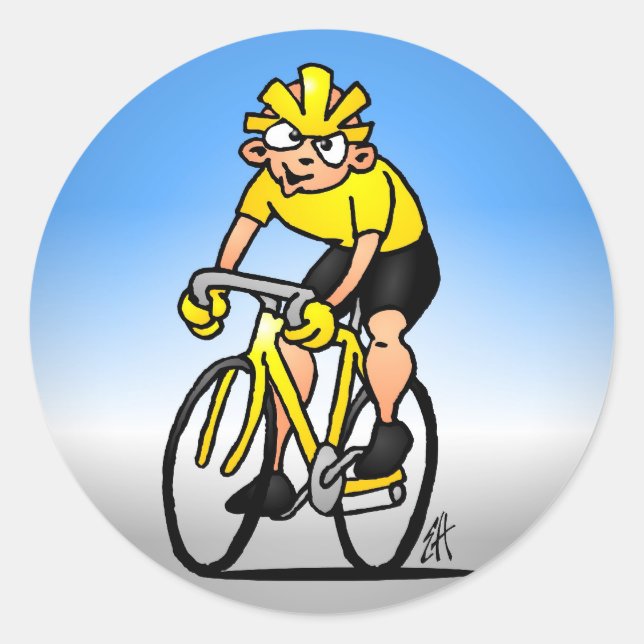 Cyclist - Radfahren Runder Aufkleber (Vorderseite)