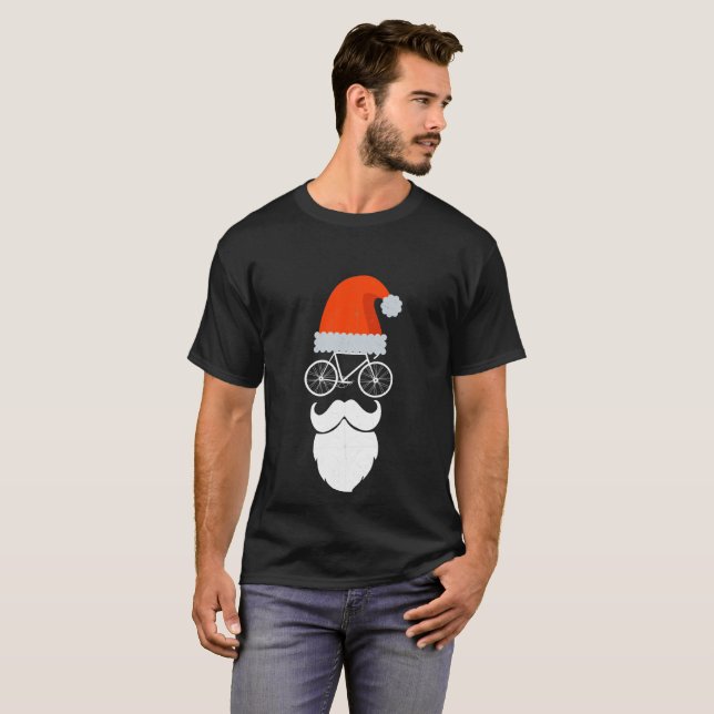 Cyclist Santa Bicycling Enthusiast Geschenk T-Shirt (Vorne ganz)