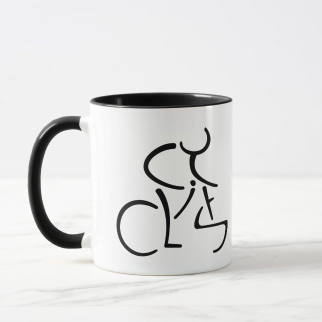 Cyclist Word Art Cycling Tasse (Links)