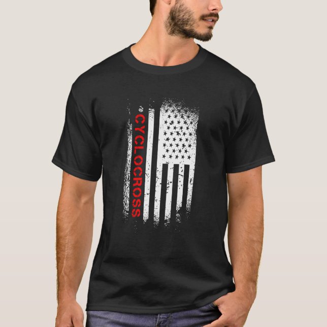 Cyclocross American Flag T-Shirt (Vorderseite)